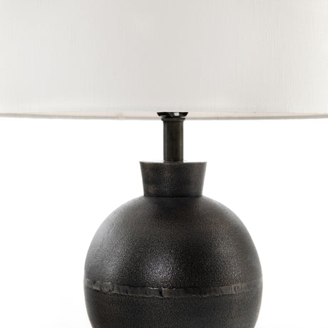 Kelita Table Lamp in Textured Black Aluminum from Four Hands - Luna Furniture