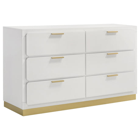 Caraway White and Gray 4-Piece Eastern King Bedroom Set with LED Headboard from Coaster - Luna Furniture