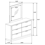 Caraway White 6-Drawer Bedroom Dresser with Mirror from Coaster - Luna Furniture