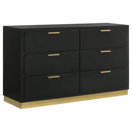 Caraway Black and Gray 5-Piece Eastern King Bedroom Set with LED Headboard from Coaster - Luna Furniture