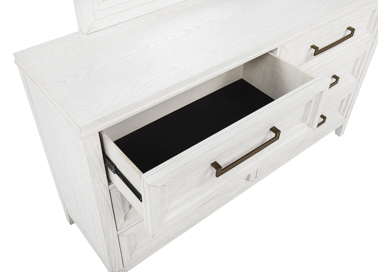 Marielle Distressed White 4-Piece Eastern King Bedroom Set from Coaster - Luna Furniture