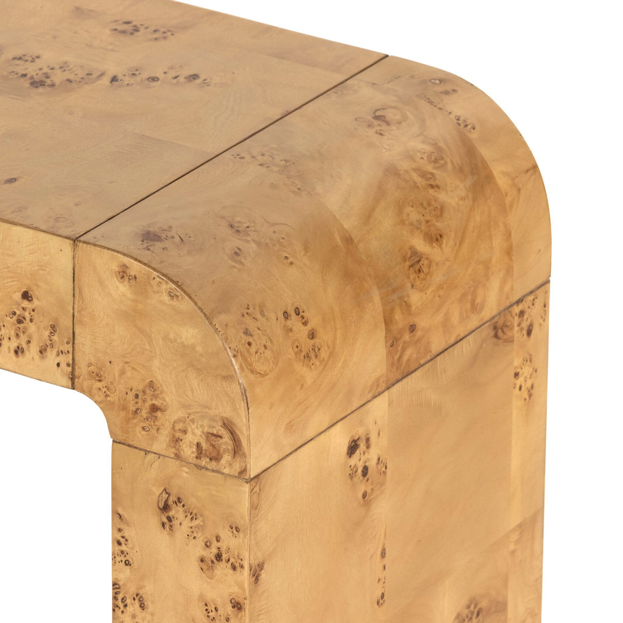 Jenson Console Table in Natural Poplar Burl Veneer from Four Hands - Luna Furniture