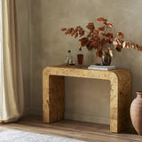 Jenson Console Table in Natural Poplar Burl Veneer from Four Hands - Luna Furniture