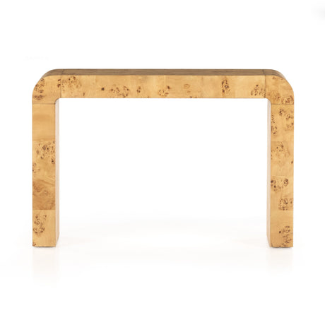 Jenson Console Table in Natural Poplar Burl Veneer from Four Hands - Luna Furniture
