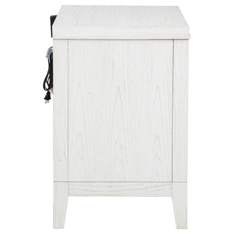 Marielle Distressed White 2-Drawer Nightstand from Coaster - Luna Furniture