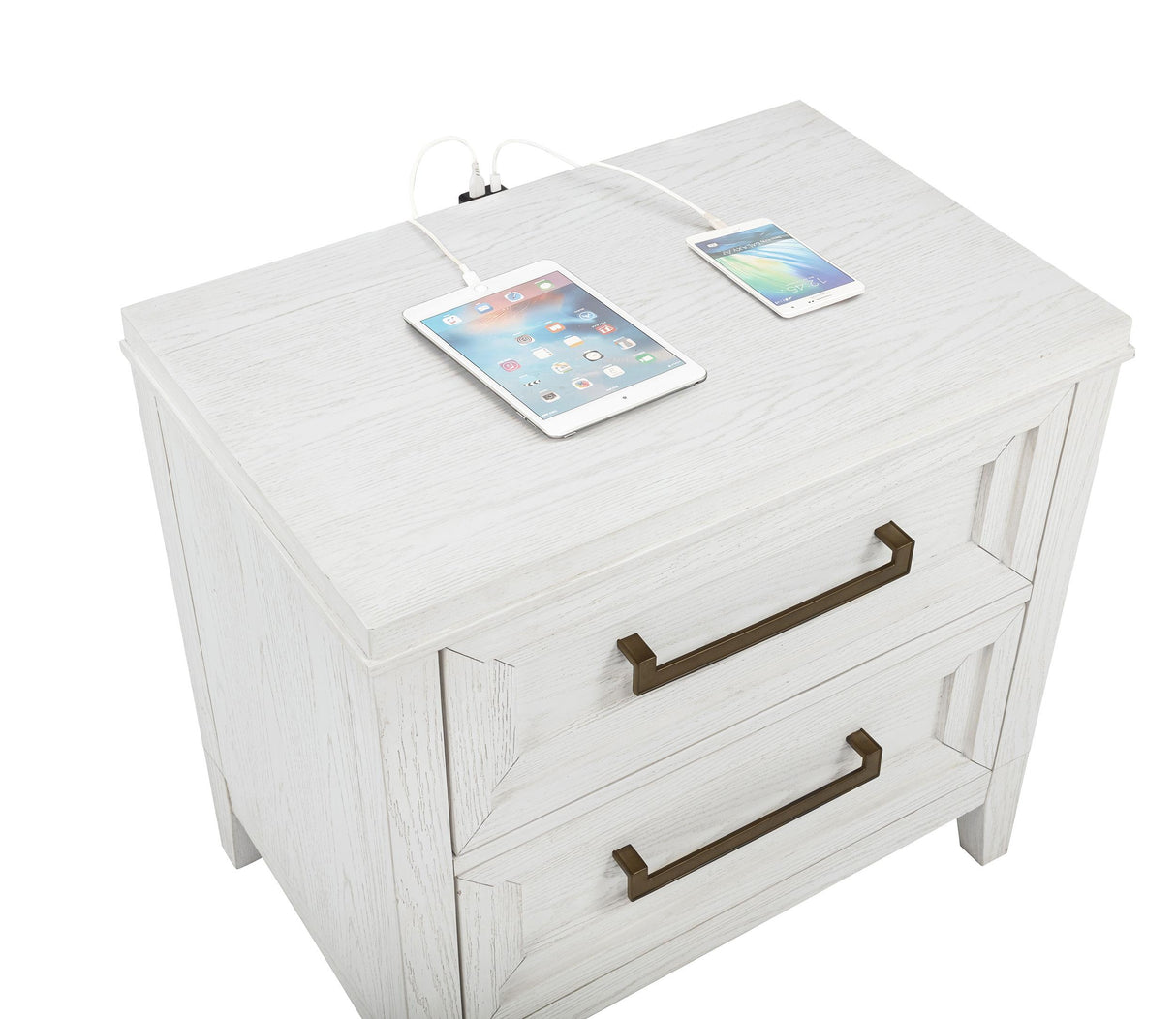 Marielle Distressed White 2-Drawer Nightstand from Coaster - Luna Furniture
