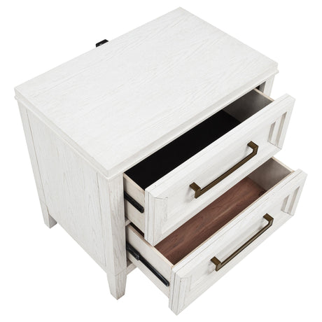 Marielle Distressed White 2-Drawer Nightstand from Coaster - Luna Furniture