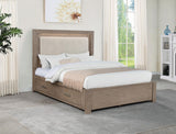 Kenora Barley Brown 56-inch Queen LED Storage Bed from Coaster - Luna Furniture