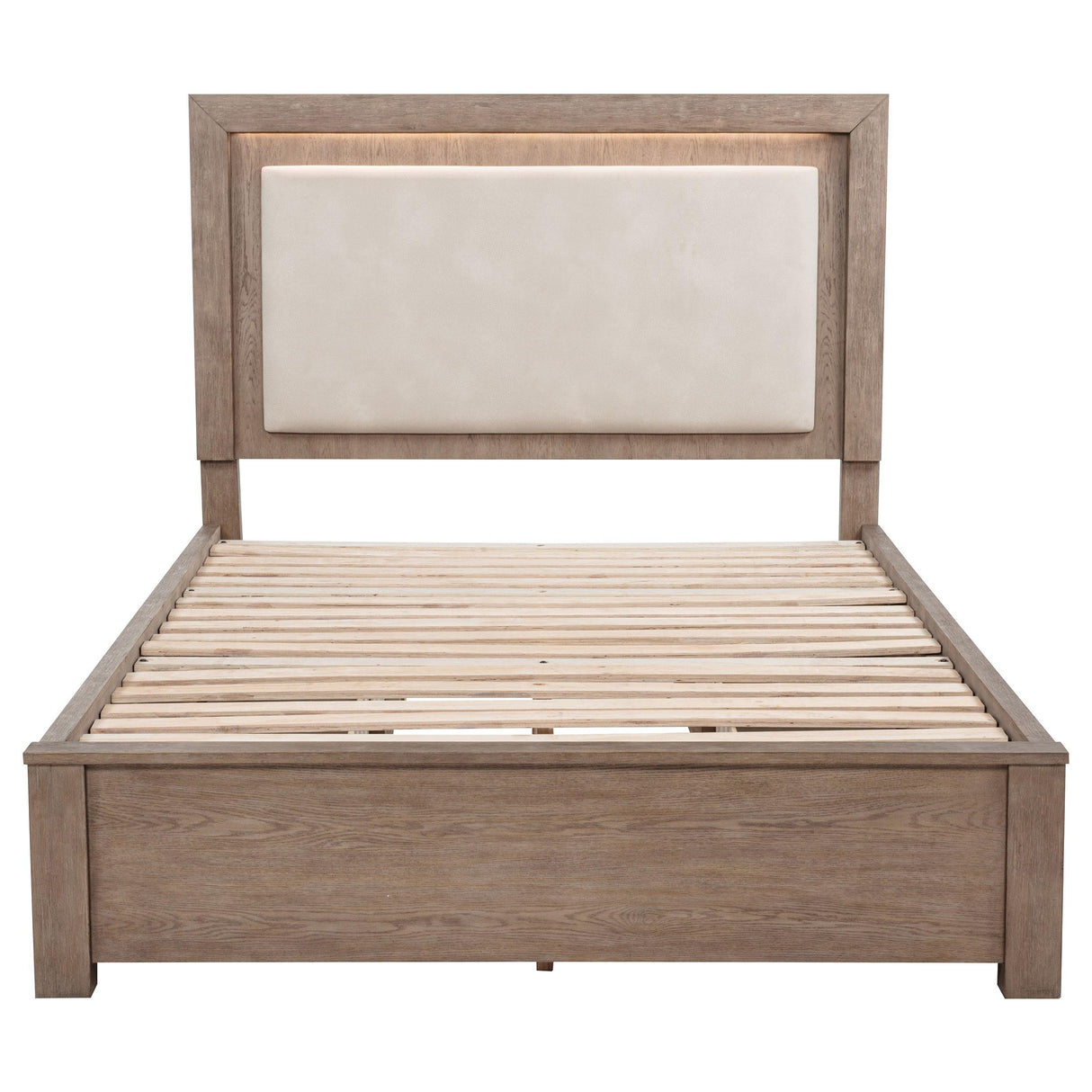Kenora Barley Brown 56-inch Queen LED Storage Bed from Coaster - Luna Furniture