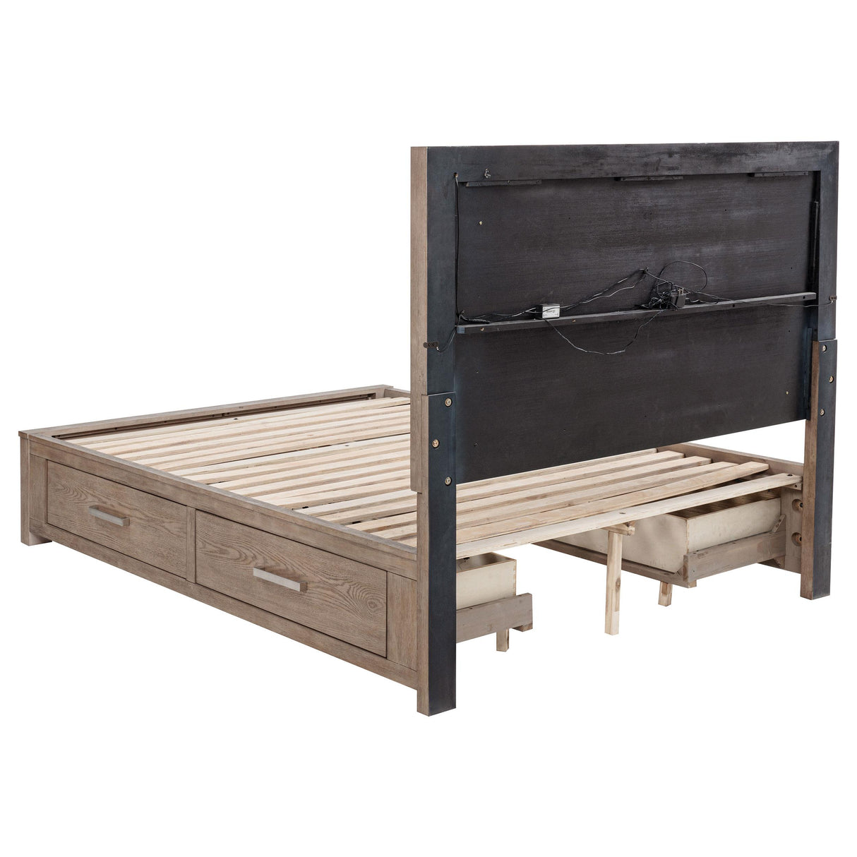 Kenora Barley Brown 56-inch Queen LED Storage Bed from Coaster - Luna Furniture