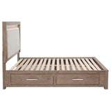 Kenora Barley Brown 56-inch Queen LED Storage Bed from Coaster - Luna Furniture