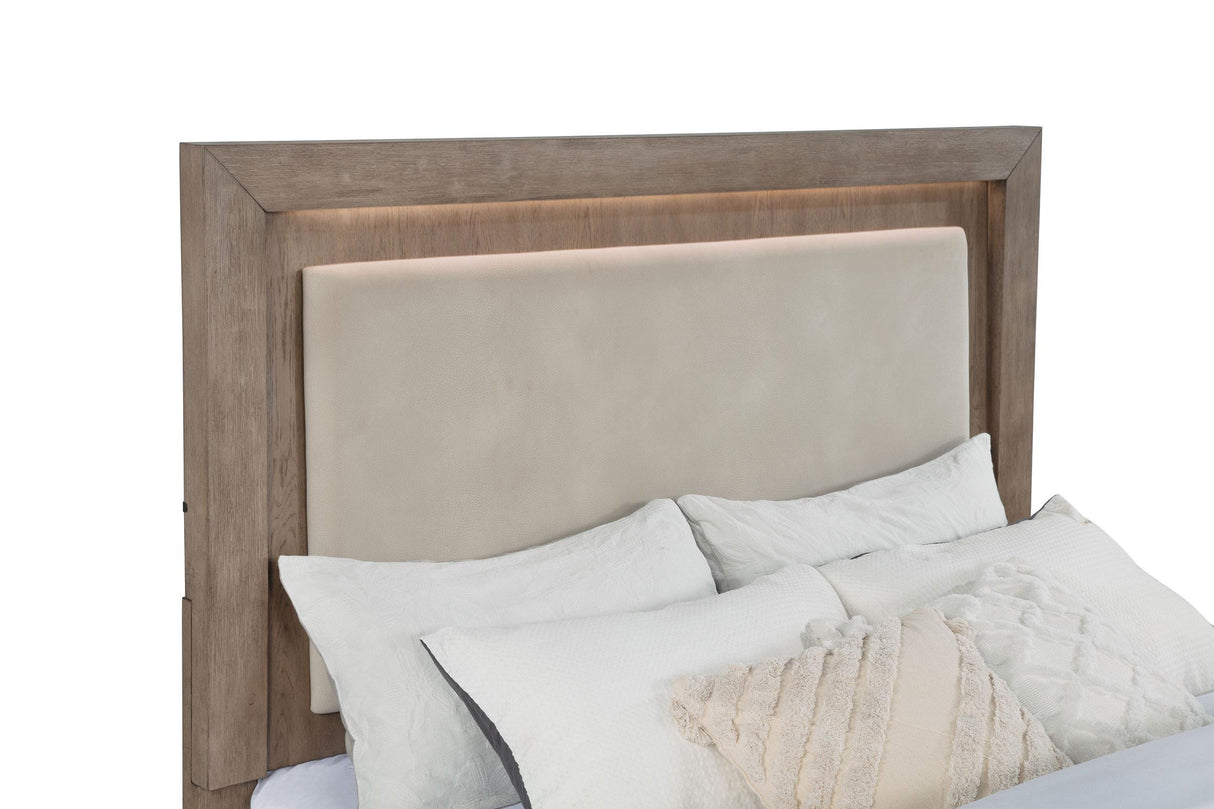 Kenora Barley Brown 56-inch Queen LED Storage Bed from Coaster - Luna Furniture