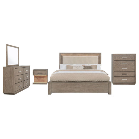 Kenora Barley Brown 5-Piece Eastern King Bedroom Set from Coaster - Luna Furniture