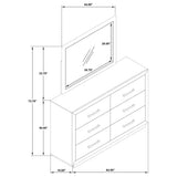 Kenora Barley Brown 6-Drawer Dresser and Mirror from Coaster - Luna Furniture