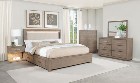 Kenora Barley Brown 6-Drawer Dresser and Mirror from Coaster - Luna Furniture