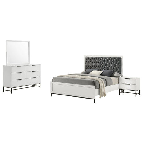 Sonora White 4-Piece Eastern King Bedroom Set from Coaster - Luna Furniture