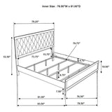 Sonora White Eastern King Upholstered Panel Bed from Coaster - Luna Furniture