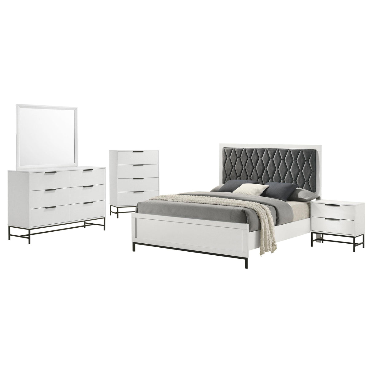 Sonora White 5-Piece Queen Bedroom Set from Coaster - Luna Furniture