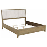 Granada Natural Pine Upholstered Eastern King Panel Bed from Coaster - Luna Furniture