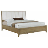 Granada Natural Pine Upholstered Eastern King Panel Bed from Coaster - Luna Furniture