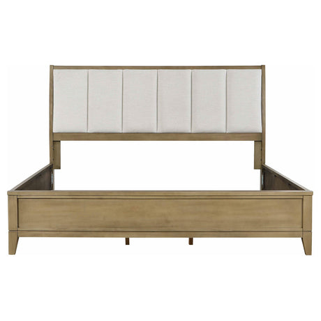 Granada Natural Pine Upholstered Eastern King Panel Bed from Coaster - Luna Furniture