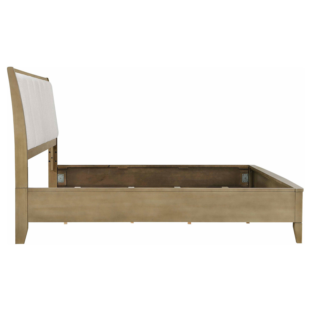 Granada Natural Pine Upholstered Eastern King Panel Bed from Coaster - Luna Furniture
