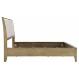 Granada Natural Pine Upholstered Eastern King Panel Bed from Coaster - Luna Furniture