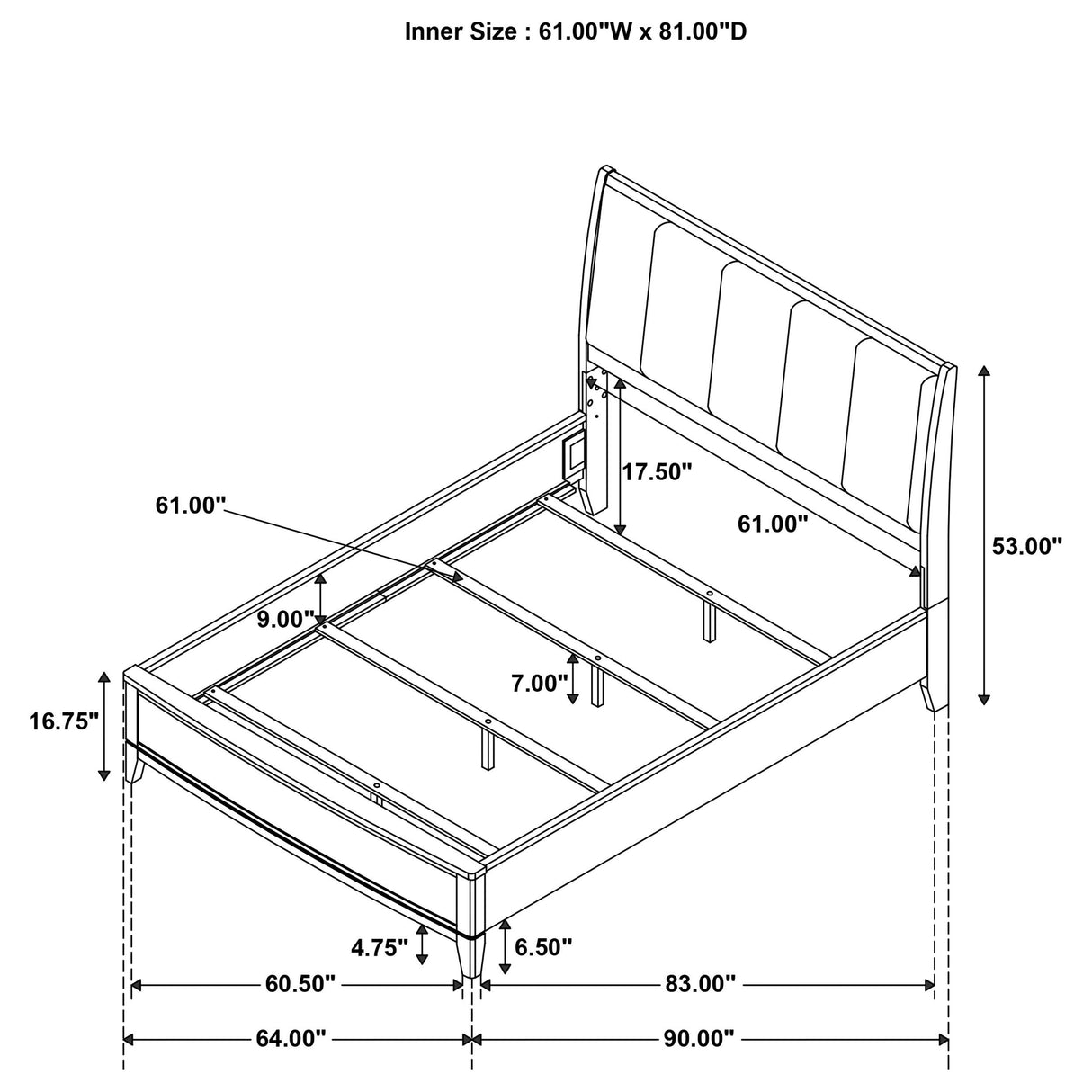 Granada Natural Pine Upholstered Queen Panel Bed from Coaster - Luna Furniture