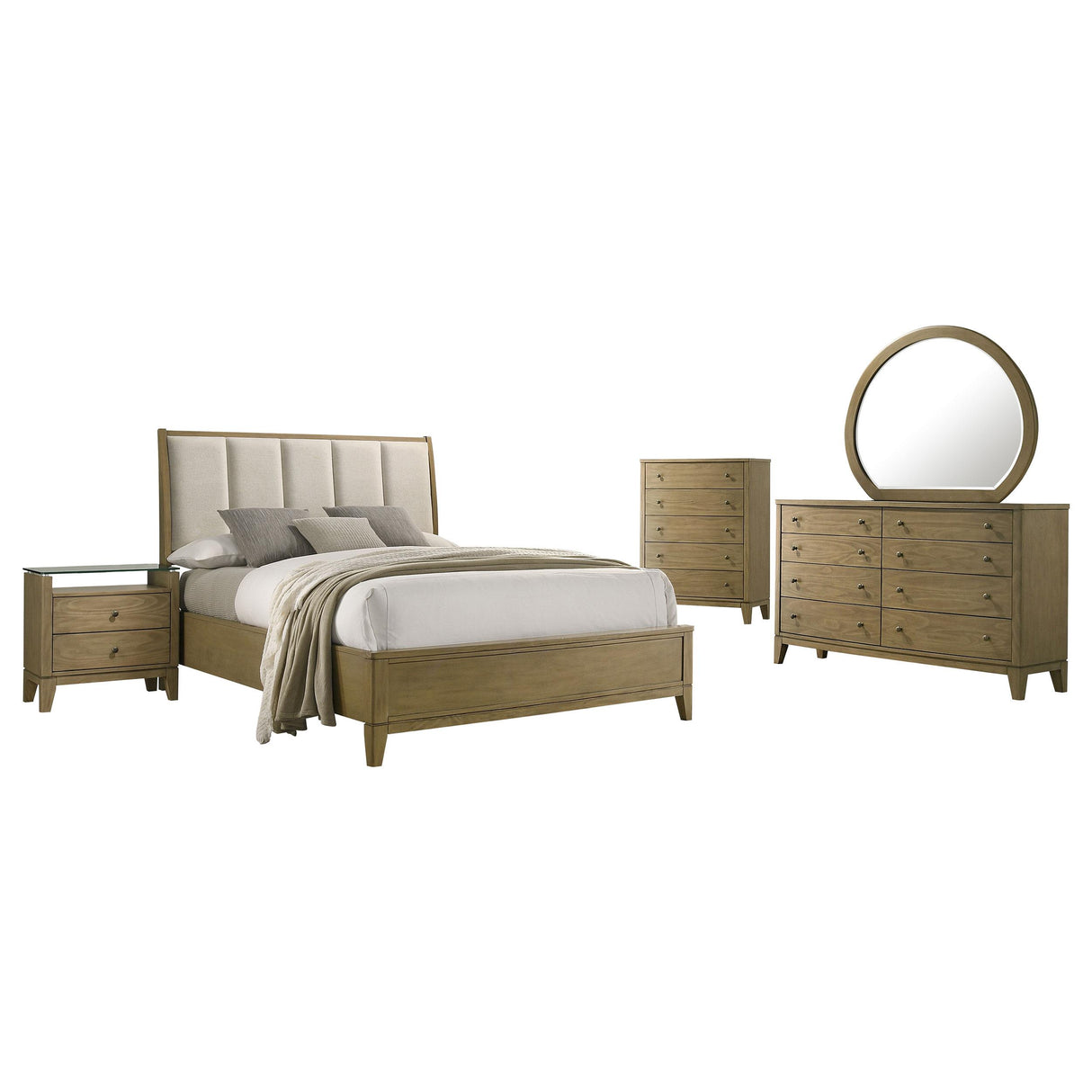 Granada Natural Pine 5-Piece Eastern King Bedroom Set from Coaster - Luna Furniture