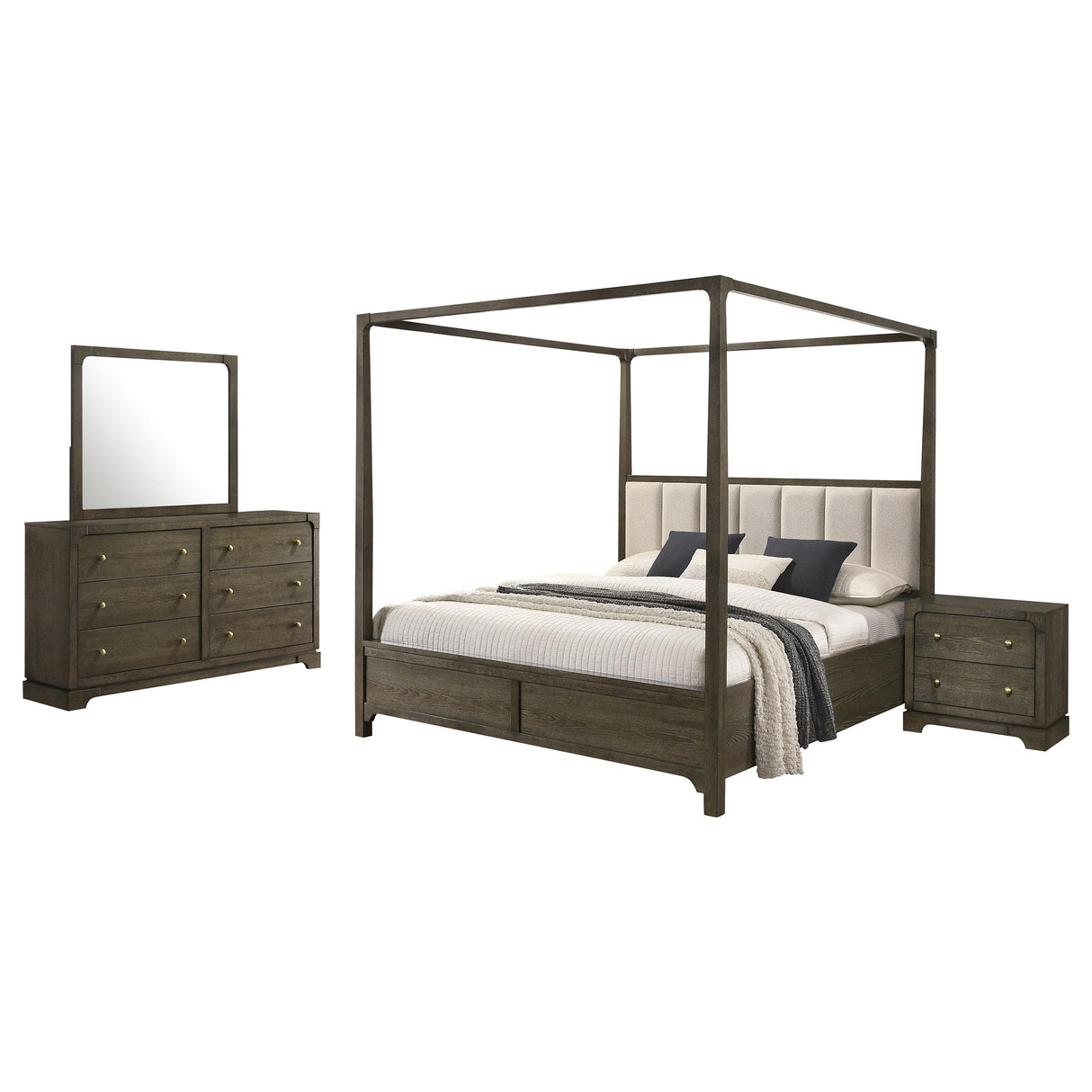 Gran Park Dark Cocoa 4-Piece Eastern King Bedroom Set from Coaster - Luna Furniture