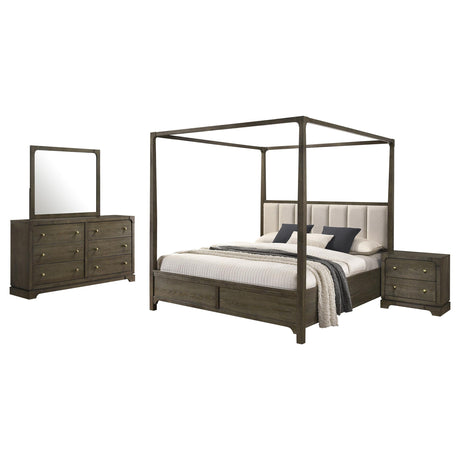 Gran Park Dark Cocoa 4-Piece Eastern King Bedroom Set from Coaster - Luna Furniture