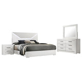 Ives White High Gloss 4-Piece Eastern King Bedroom Set from Coaster - Luna Furniture