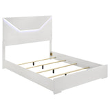 Ives Queen Panel Bed LED Headboard White High Gloss from Coaster - Luna Furniture