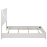 Ives Queen Panel Bed LED Headboard White High Gloss from Coaster - Luna Furniture
