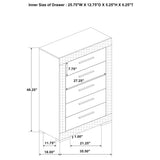 Ives White High Gloss 5-Piece Eastern King Bedroom Set from Coaster - Luna Furniture