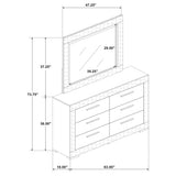Ives White High Gloss 6-Drawer Dresser and Mirror from Coaster - Luna Furniture