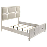 Olivia Pearl White Queen Panel Bed with LED Headboard from Coaster - Luna Furniture