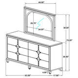 Olivia Pearl White 6-Drawer Dresser and LED Mirror from Coaster - Luna Furniture