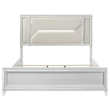 Marmore White 64-inch Eastern King Panel Bed LED Headboard from Coaster - Luna Furniture