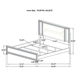 Marmore White 64-inch Eastern King Panel Bed LED Headboard from Coaster - Luna Furniture