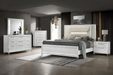 Marmore White 64-inch Queen Panel Bed LED Headboard from Coaster - Luna Furniture