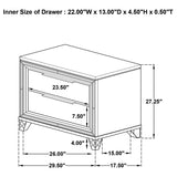 Marmore White 2-Drawer Nightstand from Coaster - Luna Furniture