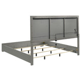 Ives Gray High Gloss 4-Piece Eastern King Bedroom Set from Coaster - Luna Furniture