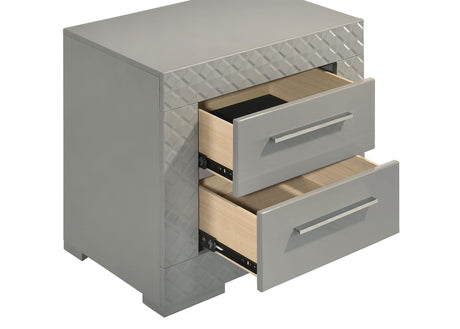 Ives Gray High Gloss 4-Piece Eastern King Bedroom Set from Coaster - Luna Furniture