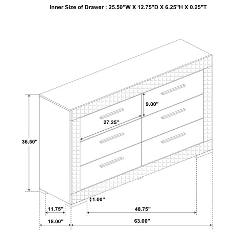 Ives Gray High Gloss 4-Piece Queen Bedroom Set from Coaster - Luna Furniture