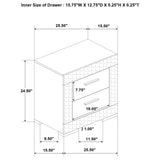 Ives Gray High Gloss 2-Drawer Nightstand from Coaster - Luna Furniture