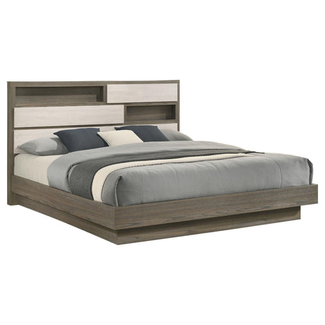 Fenwick Gray Oak Eastern King Bed Bookcase Headboard from Coaster - Luna Furniture