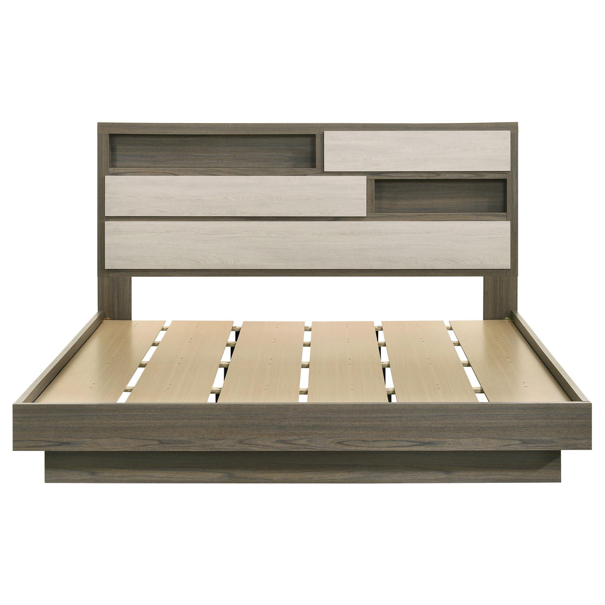Fenwick Gray Oak Eastern King Bed Bookcase Headboard from Coaster - Luna Furniture