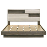 Fenwick Gray Oak Eastern King Bed Bookcase Headboard from Coaster - Luna Furniture
