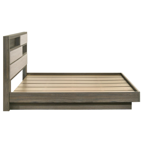 Fenwick Gray Oak Eastern King Bed Bookcase Headboard from Coaster - Luna Furniture